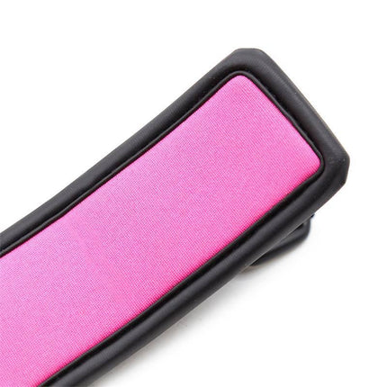 Close-up of pink Adjustable Neoprene Handcuffs showcasing its soft and comfortable design for secure restraint during play.