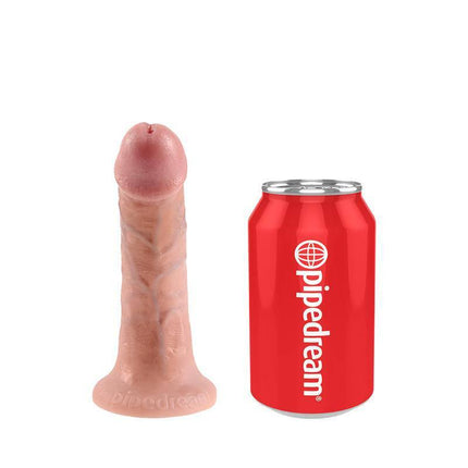 Adjustable Strap-On with Dildo 6 - Flesh shown next to a red soda can for size comparison.