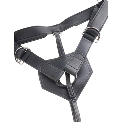 Adjustable Strap-On with Dildo 6 - Flesh premium harness, featuring durable black materials and secure buckle fastenings.