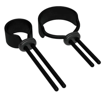 Black Adjustable Wider Arrest Silicone Cock Ring for men, body-safe 100% silicone, enhances endurance and comfort, durable design.