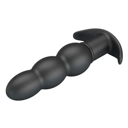 Aeaeas Vibrating Anal Plug made of soft silicone, black, 11 cm long, designed for comfortable and stimulating use.