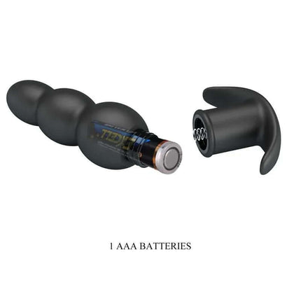 Aeaeas Vibrating Anal Plug with detachable battery compartment and 1 AAA battery shown