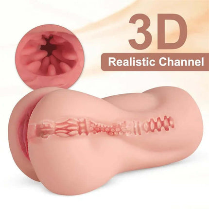 Agatha Vibrating Masturbator with 3D realistic channel for customizable solo pleasure and enhanced stimulation.