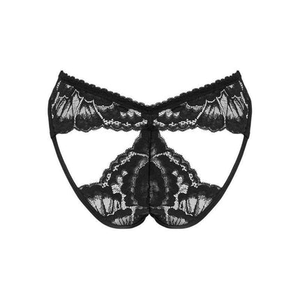 Alessya Panties by Obsessive in black lace, showcasing elegant cut and luxurious styling for daily wear, sizes XS/S and M/L available.