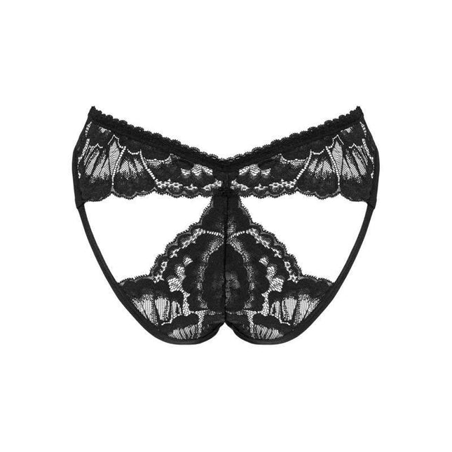 Alessya Panties by Obsessive in black lace, showcasing elegant cut and luxurious styling for daily wear, sizes XS/S and M/L available.