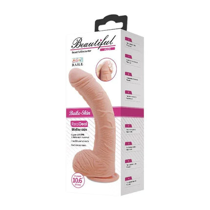 Alex Curved Dildo with Testicles G-Spot Suction Cup Flesh in package