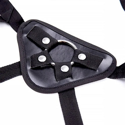 Close-up of Alexia Universal Adjustable Strap-on Harness with Belt featuring sturdy design and customizable straps for secure fit.