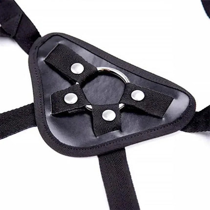 Alexia Universal Adjustable Strap-on Harness with Belt showing front details and secure adjustable straps for fit and stability.