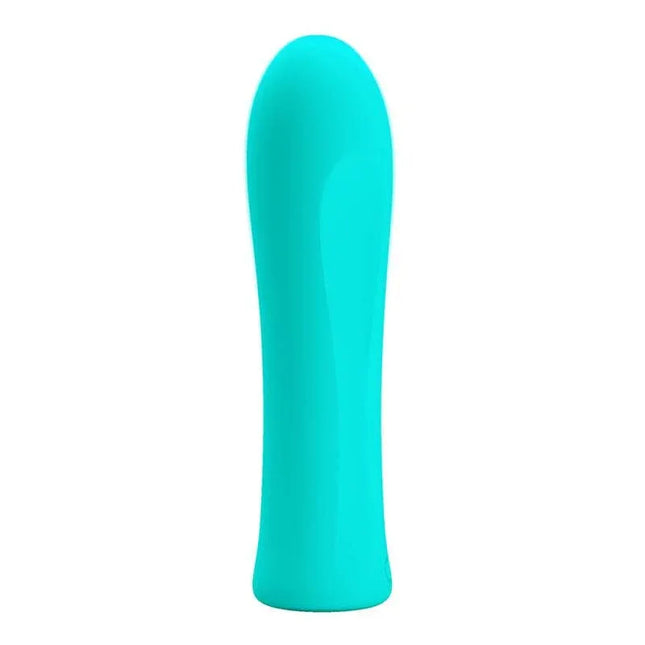 Turquoise Alfreda Vibrating Bullet USB, compact silicone vibrator for targeted stimulation, travel-friendly and USB rechargeable.