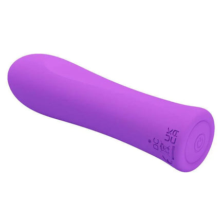 Alfreda Vibrator Purple from Pretty Love, compact silicone vibrator with 12 modes for intense stimulation and ergonomic design.