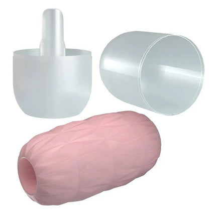 Alice Men Masturbator Pink with wavy exterior and detachable casing for adjustable stimulation