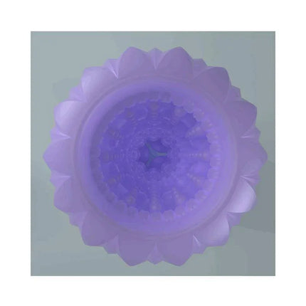 Alice Men Masturbator Purple, premium TPR male pleasure device, soft and waterproof, featuring flexible and textured interior view