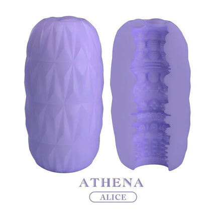 Alice Men Masturbator Purple - waterproof TPR male pleasure device with textured interior for immersive stimulation.
