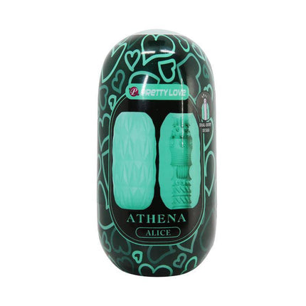 Alice Men Masturbator Turquoise with packaging showing interior texture pattern, turquoise color, and wavy surface design