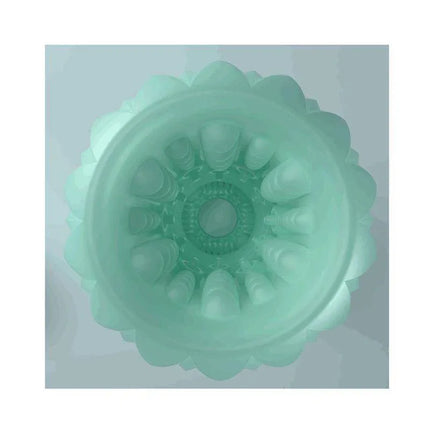 Interior view of Alice Men Masturbator Turquoise with textured design, made from stretchy TPR for personalized solo pleasure experience.