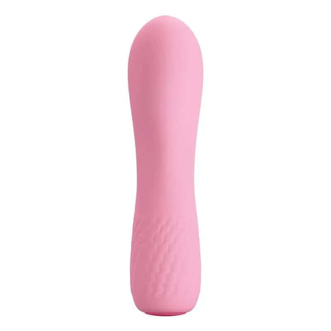 Alice Vibe 12 functions Light Pink massager in medical-grade silicone with ergonomic design for focused stimulation.