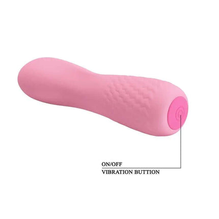 Alice Vibe 12 functions Light Pink with on/off vibration button, premium personal massager crafted from medical-grade silicone.