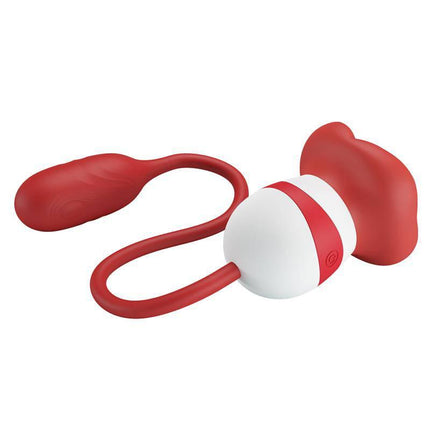 Aliyah Dual Ended Stimulator Silicone with USB-rechargeable dual-ended design featuring mouth-shaped and vibrating ends.