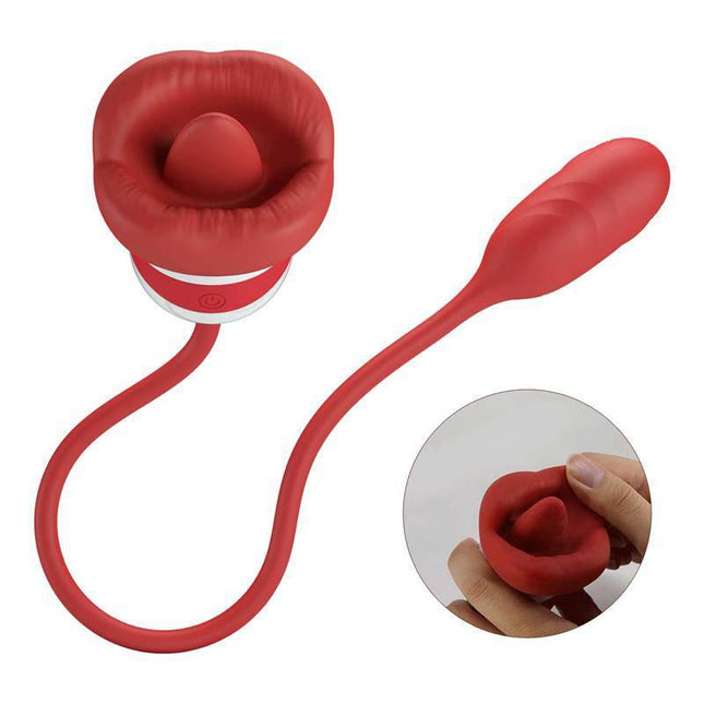 Aliyah Dual Ended Stimulator Silicone with soft mouth-shaped tip and vibrating end.