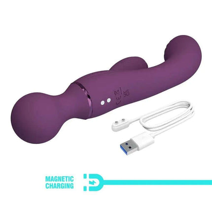 All Roundet Viba and Massager 2 in 1 with separate G-spot and clitoral heads, premium silicone, includes USB charging cable
