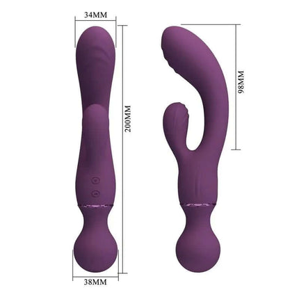 All Roundet Viba and Massager 2 in 1 vibrator with dual-head design, featuring separate G-spot and clitoral heads for versatile stimulation.