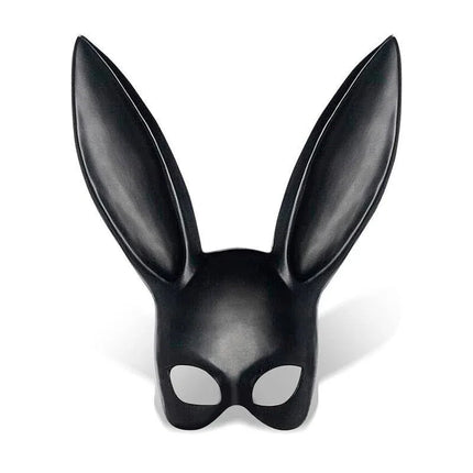 Allicia Bunny Mask Black, handmade BDSM accessory with playful, provocative silhouette for comfortable, extended wear.