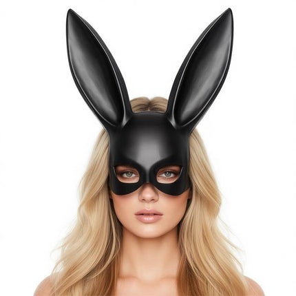 Allicia Bunny Mask Black - handmade BDSM accessory, stylish and comfortable fit for extended wear