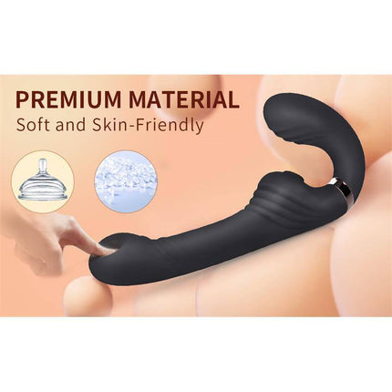 Allow Vibe with rotation and thrusting dual-head massager with premium soft material