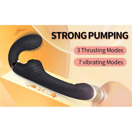 Allow Vibe with rotation and thrusting, dual-head massager with 3 thrusting modes and 7 vibrating modes, for intimate stimulation.