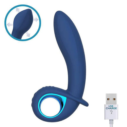 Alpha Advanced Vibe with Inflatable and Vibration Function USB Silicone in blue with USB charger