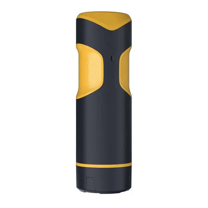 Sleek Alston Thrusting and Rotating Masturbator with modern design, featuring 8 speeds for customizable intensity, shown in black and yellow.
