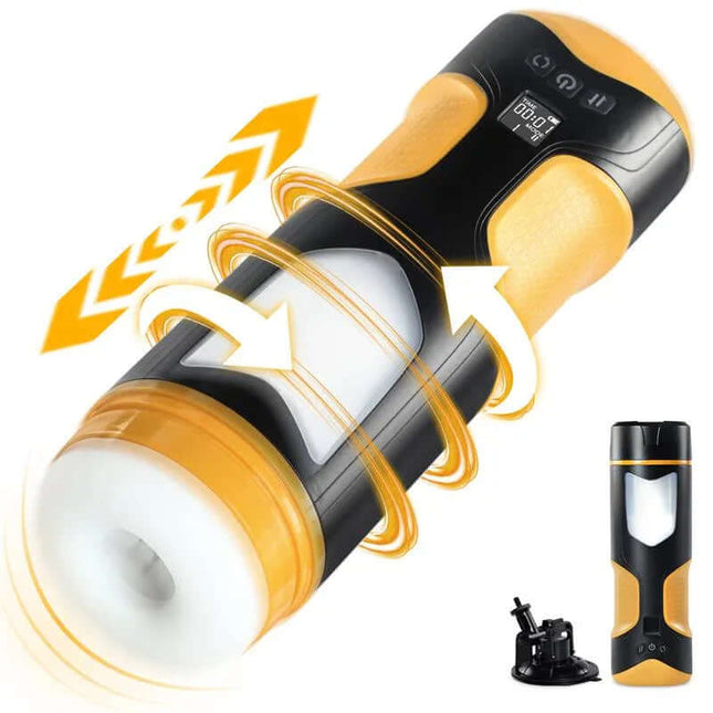 Alston Thrusting and Rotating Masturbator with modern design and multiple intensity settings for tailored pleasure sessions.