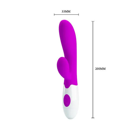 Alvis 30 Function Vibe Pink dual-motor vibrator with 30 customizable vibration patterns for internal and external pleasure.