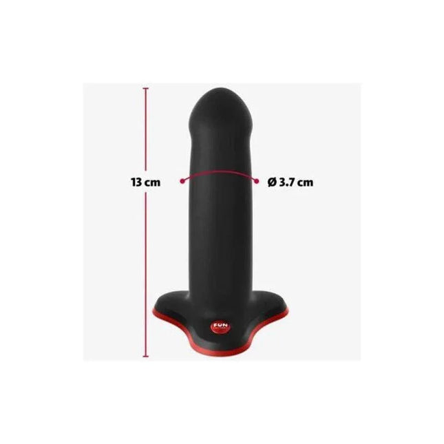 Amor Dildo Black/Red by FUN FACTORY with 13 cm length and 3.7 cm diameter, versatile for solo or partner play.
