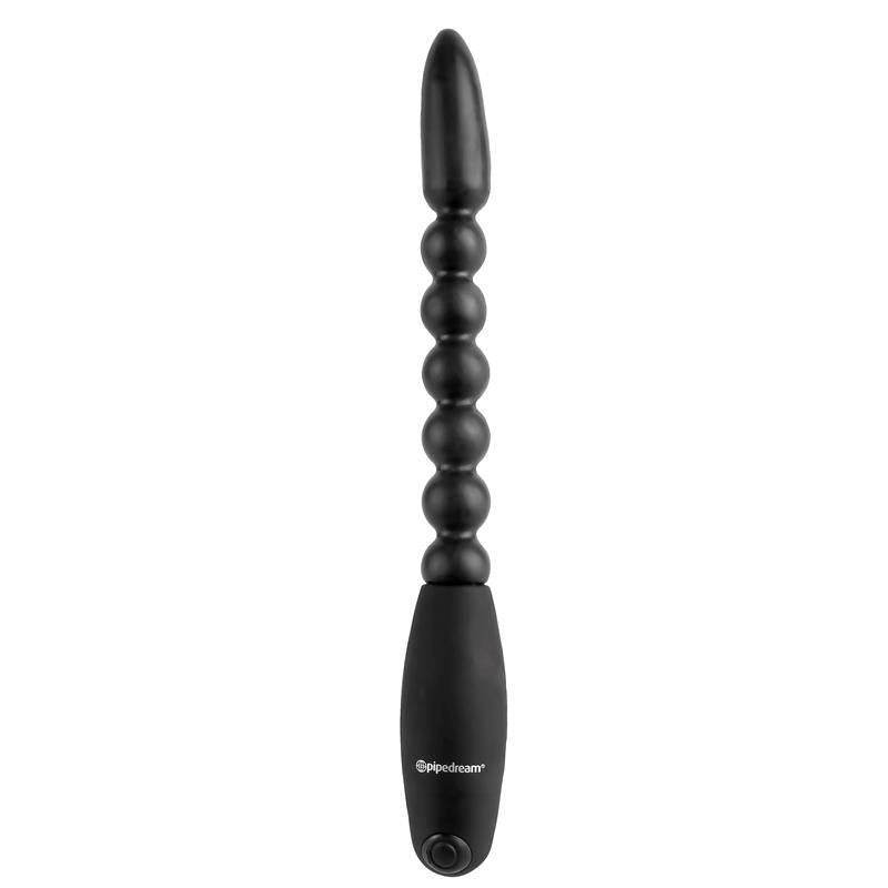 Anal Balls with Vibration Flexa Pleaser Black - secretsextoys.store