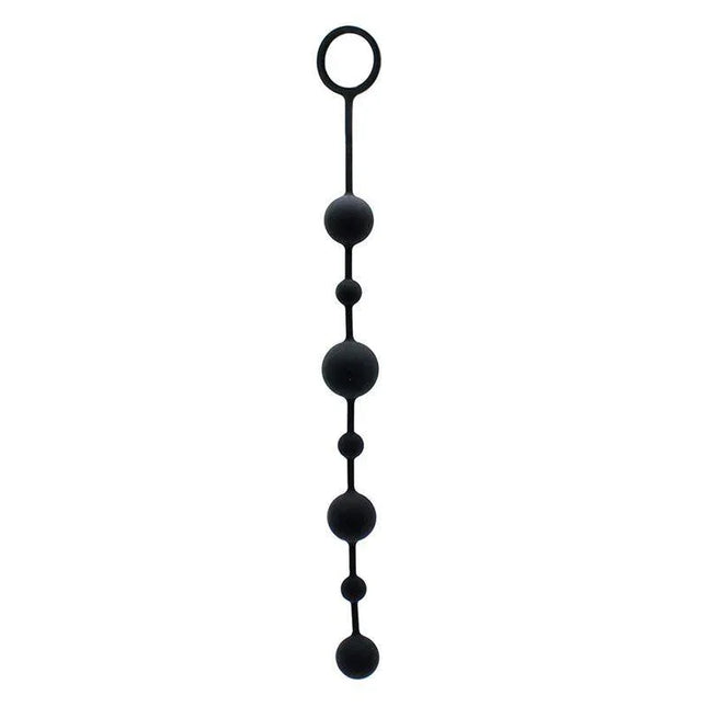 Anal Beads 34 cm silicone toy for comfort and safe use, features gradual size increase.