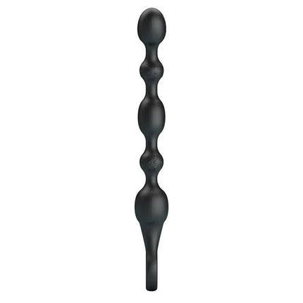Pretty Love 10 Function Anal Beads with Vibration made of black silicone for enhanced pleasure.