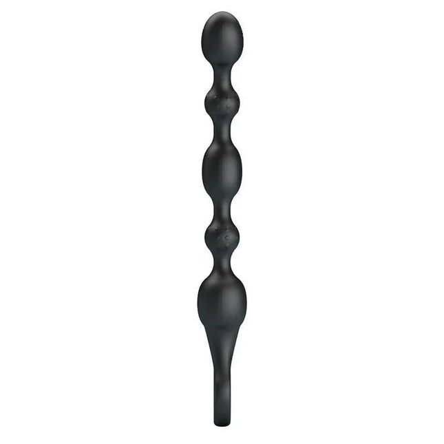 Pretty Love 10 Function Anal Beads with Vibration made of black silicone for enhanced pleasure.