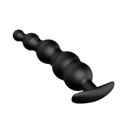 Anal Bubble Plug Black Silicone with ergonomic bubble design for beginner-friendly anal stimulation and comfort.