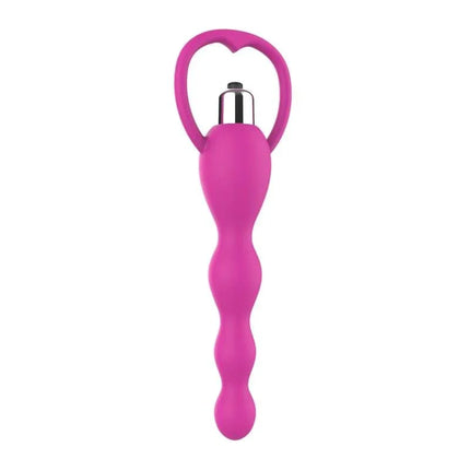 Anal Chain with Vibration Pink featuring soft silicone and rounded tip for comfortable, enhanced sensation.