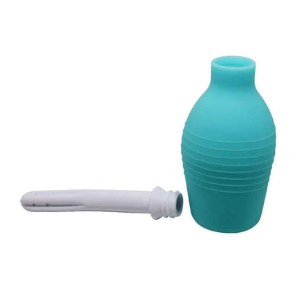 Anal Douche 310 ml, silicone, blue bulb, detachable, medical-grade, ergonomic design for hygienic anal cleanse