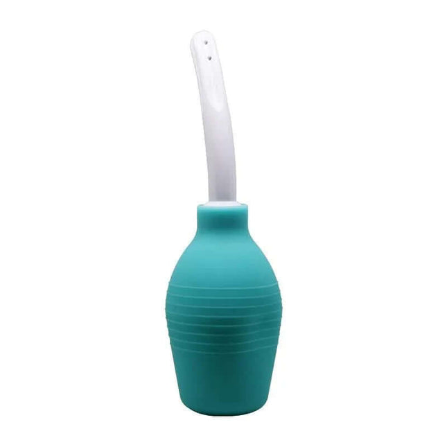 Anal Douche 310 ml silicone design with detachable bulb and ergonomic shape for hygienic cleaning and waterproof use.