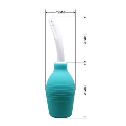 Anal Douche 310 ml silicone design with measurements for hygienic cleansing.