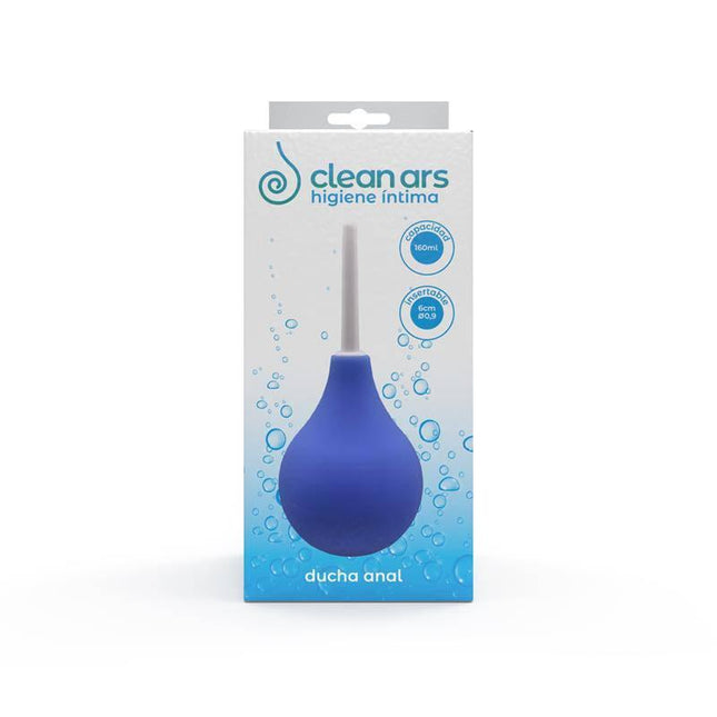 Anal Douche Blue 160 ml in packaging showcasing comfort and hygienic design