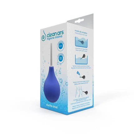 Anal Douche Blue 160 ml packaging with medical PVC material, suitable for personal care, featuring easy-to-use design.