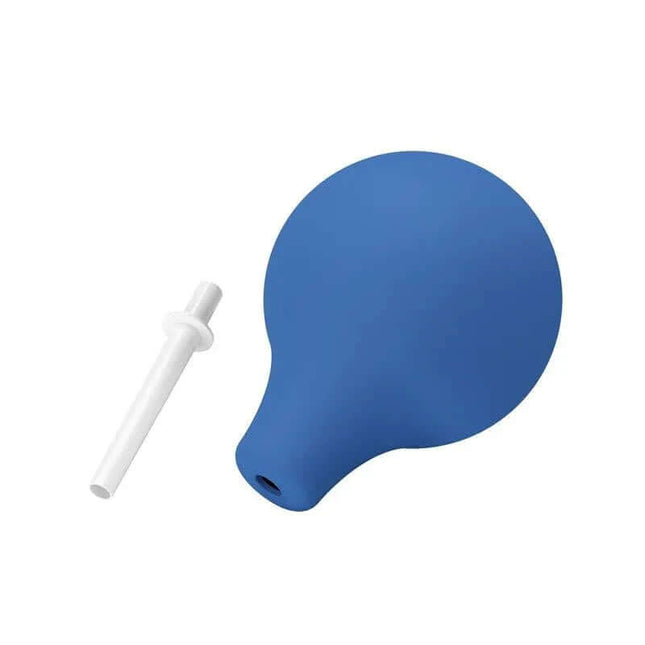 Anal Douche Blueb 224ml with ergonomic nozzle and 224 ml capacity, made of non-toxic medical-grade materials, shown in compact blue design.
