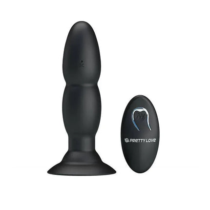 Anal Plug 4 Vibration and Rotation by Prettylove, featuring 4 vibration and rotation modes for enhanced stimulation.