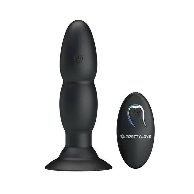 Anal Plug 4 Vibration and Rotation by Prettylove, featuring premium design with multiple vibration and rotation modes for enhanced pleasure.