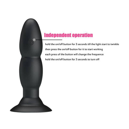 Anal Plug 4 Vibration and Rotation with instructions for independent operation.