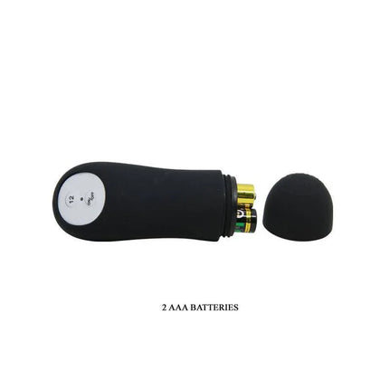 Anal Plug Black with Remote Control showing battery compartment with 2 AAA batteries